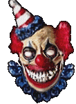 A hellish fanged clown.