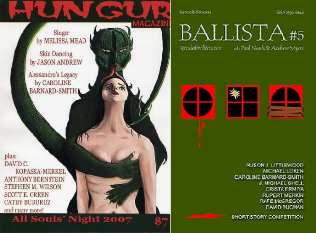 Covers of Hungur Magazine and Ballista Vol. 5